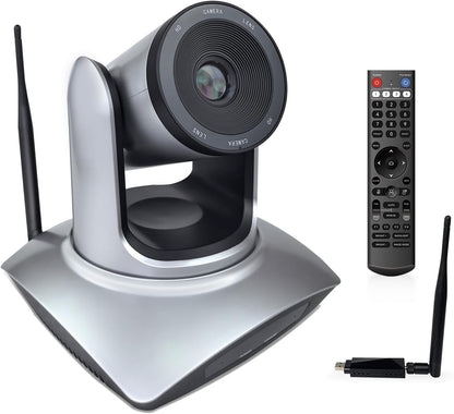 TOALLIN Wireless PTZ Conference Room Camera, 3X Optical Zoom Streaming Camera, 1080P Full HD Wireless Webcam for Video Conferencing/Live Streaming/Church Services Worship/Online Education