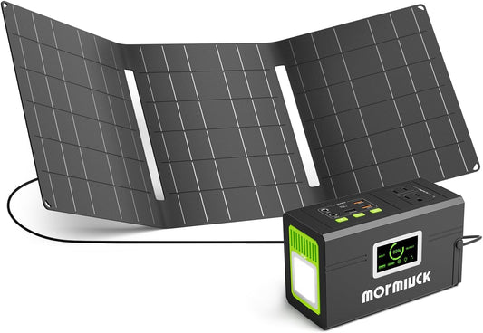 Solar Generator, 127W(Peak 150W) 88.8Wh Portable Power Station with 30W Solar Panel, 110V Lithium Battery Pack with Ac Outlet, Soalr Powered Generator for Home,Camping