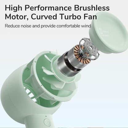 JISULIFE Mini Portable Fan-Bladeless Safe Design, Powerful Turbo Handheld Fan with 3 Speeds, USB Rechargeable, Small Pocket Design for Travel/Lash, Gifts For Girls/Women