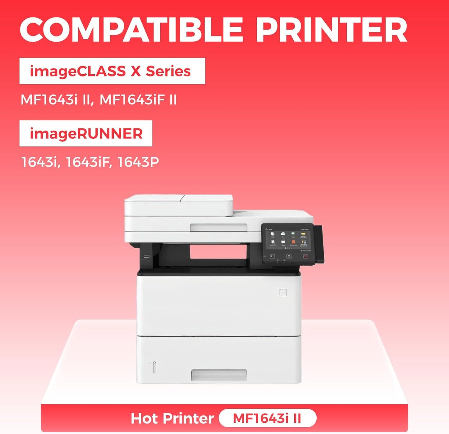 T06 Black Toner Cartridge 1-Pack with chip High Yield Replacement for Canon T06 T06L 3526C001AA Toner Compatible with Canon imageRunner 1643i 1643iF 1643P X MF1643i II MF1643iF Printer Ink All-in-One