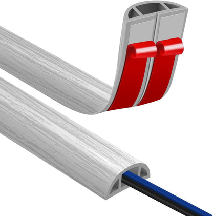 Floor Cord Covers for Wires 12FT Cable Hider Wire Cover Self Adhesive Cord Hider Floor for Offices, Homes, Workshops, Warehouses Cable Cavity 0.39" W x 0.27" H