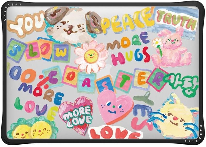 CASETiFY Impact MacBook Air 13" (M1/Intel) Case [Cushioned Impact Corners/Scratch-Resistant/Anti-Slip Grip] - SLOWCOASTER Sticker - Clear Black