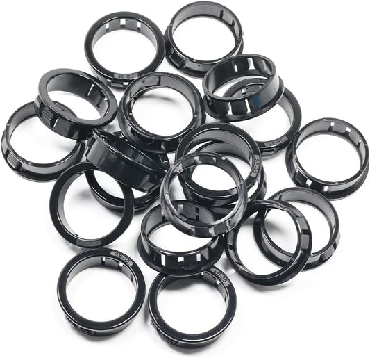 1-3/8"(35mm) Black Snap-in Knockout Insulating Bushing Grommets, Plastic Cable Hole Grommet for Wiring, Round Nylon Snap in Locking Electrical Wire Cord Hose, Tubing Bushings Grommets, 20pcs