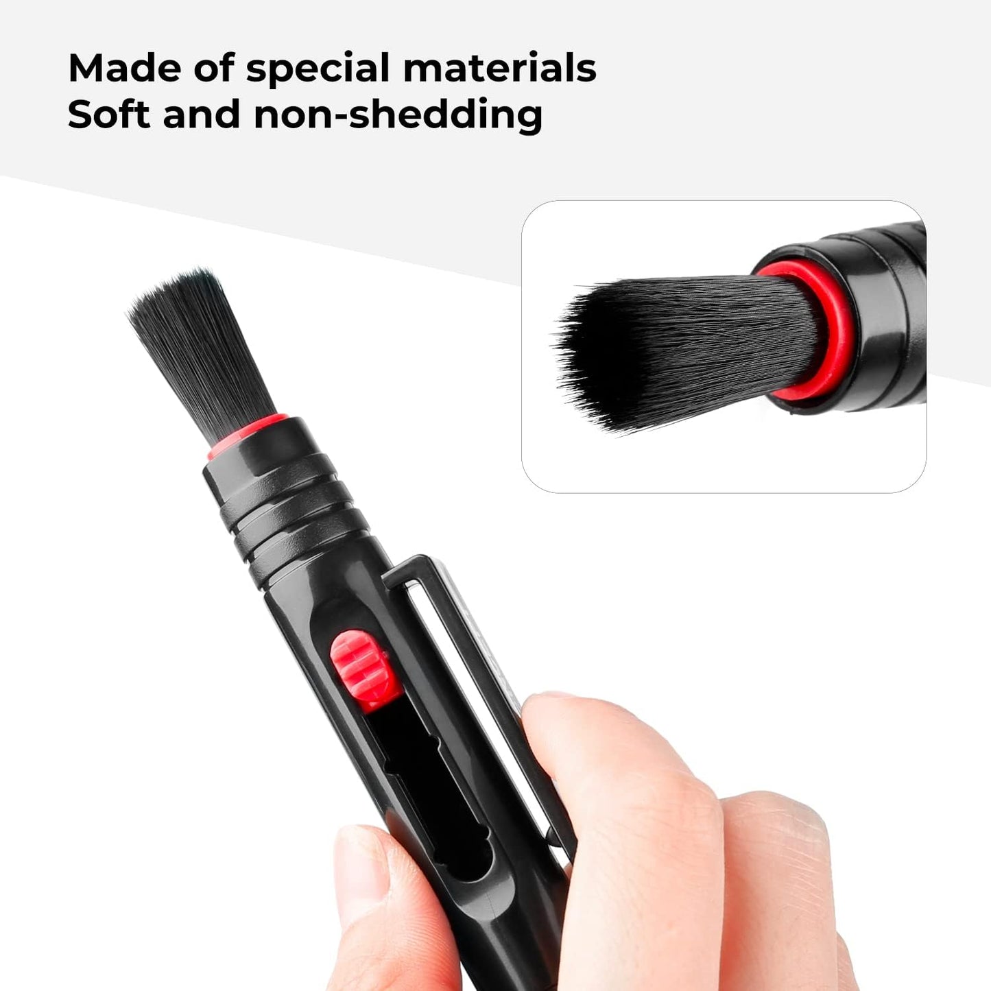 K&F CONCEPT Professional Lens Cleaning Pen with Soft Brush, Carbon Head Lens Cleaning Pen Compatible with Canon, Nikon, Pentax, Sony Digital Camera Cleaning,AR VR Glasses Cleaning