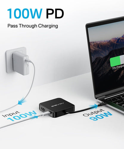 ACASIS USB C Hub 10Gbps, Multiport Adapter with 4K 60Hz HDMI, 100W Power Delivery, USB A3.2 Data Port, USB C to HDMI Adapter for MacBook, Dell, Lenovo, Surface, iPad PRO, XPS(Black)