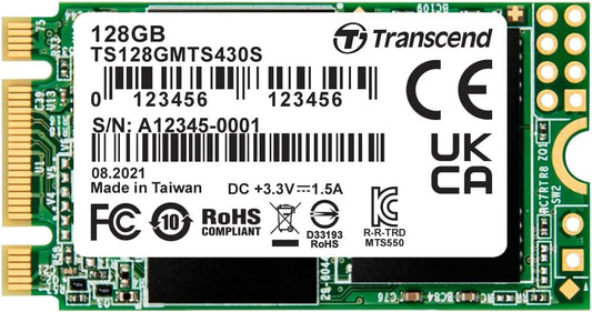 Transcend 128GB M.2 2242 SATA III SSD with Dram Cache, Up to 560MB/s, Compatible w/Ultrabook/Laptop/PC/Desktop, 3D TLC NAND Flash Internal Solid State Drive, LDPC Error Correction, SLC Cache, B+M Key