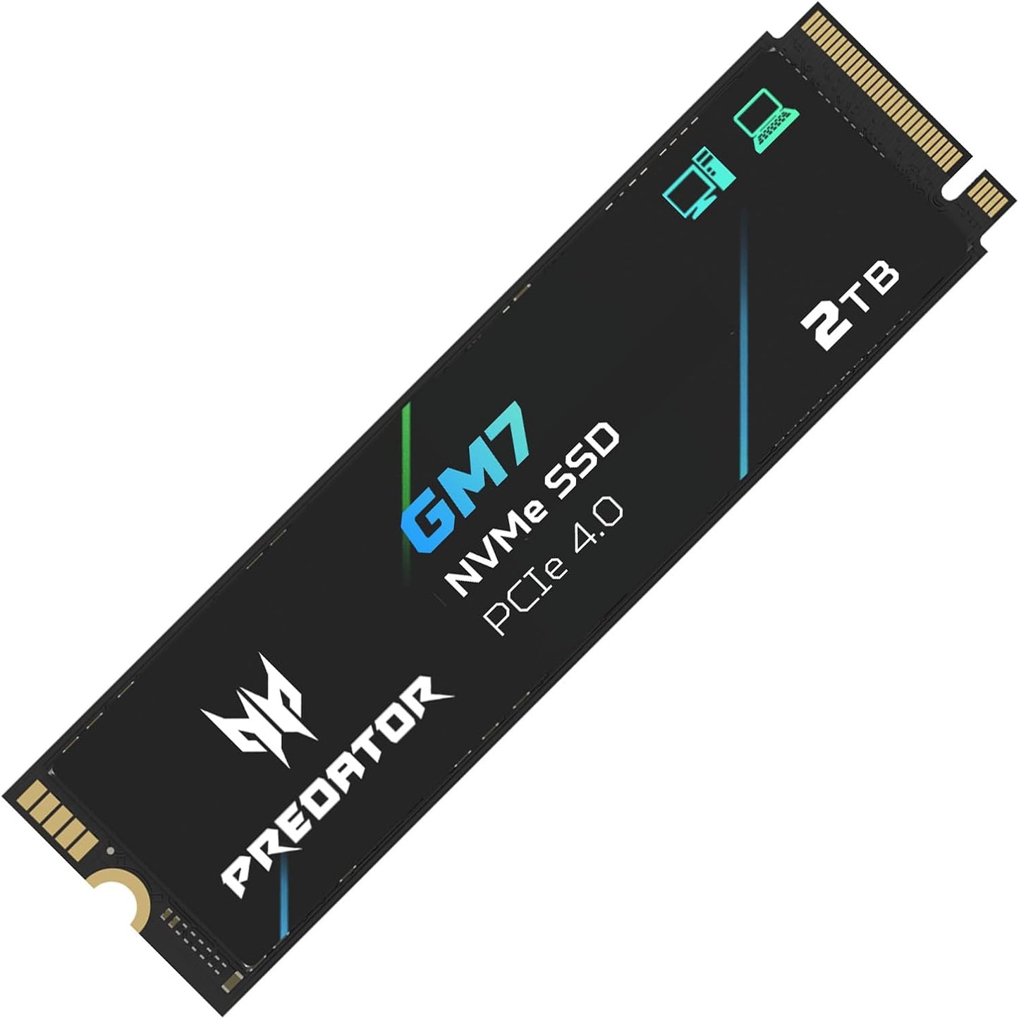 Predator GM7 2TB SSD: M.2 2280 PCIe Gen 4 x4 NVMe 2.0, Read Speed Up to 7400 MB/s, Internal PC Solid State Drive for Laptop, Desktop and PS5 - BL.9BWWR.119