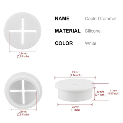 Desk Grommet,1 Inch Flexible Rubber Grommets, Silicone Cable Cord Grommet Wire Hole Cover for Desk, Table and Other Furnitures(12Pack)