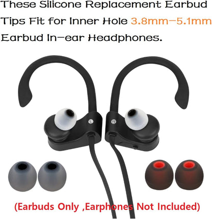 Earbud Tips Earbud Replacement Pieces Silicone Soft and Comfortable Compatible with Senso, Tozo, Sony & Other Inner Hole 3.8mm -5.1mm Earbud in-Ear Headphones 9 Pairs S/M/L