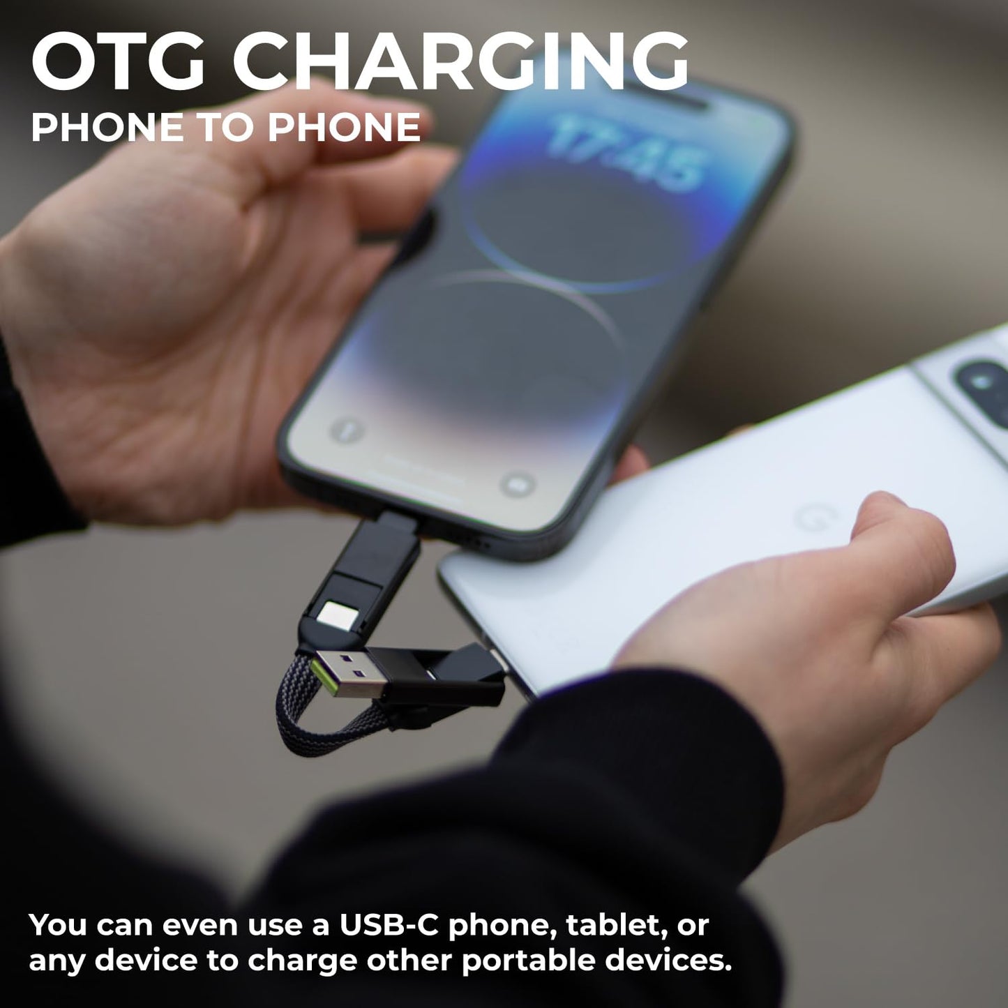 Rolling Square, inCharge X, Multi Charging Cable, Portable Keychain 6-in-1 with 100W Ultra-Fast Charging Power, Sapphire Blue, Multi Charger