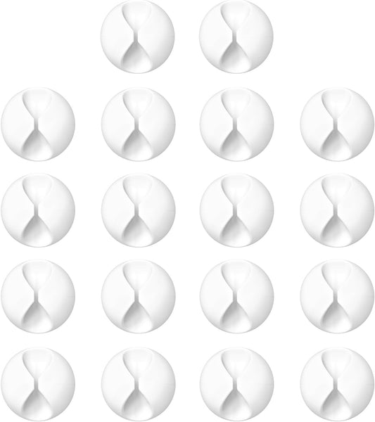 18 Pack Mini Cable Clips, Znben Cord Organizer Holder Adhesive Cord Management Charger Wire Holder Clips for Desk, Home, Office, Car, Cubicle, Nightstand White