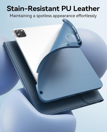 GreenLaw Keyboard Case for iPad Air 11-inch (M3/M2) 2025/2024 & Air 4th/5th Gen & iPad Pro 11 inch (1st/2nd/3rd/4th Gen), Smart Touchpad, 7-Color Backlit, Stain Resistant Cover, Navy Blue