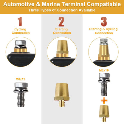 WEIZE 12V 105AH Dual Purpose LiFePO4 Lithium Battery, 1000CCA Group 31 Group 27 GC2 Starter Battery Plus Deep Cycle Performance, Built-in Smart BMS, Perfect for Automotive, Trolling Motor, Marine, RV