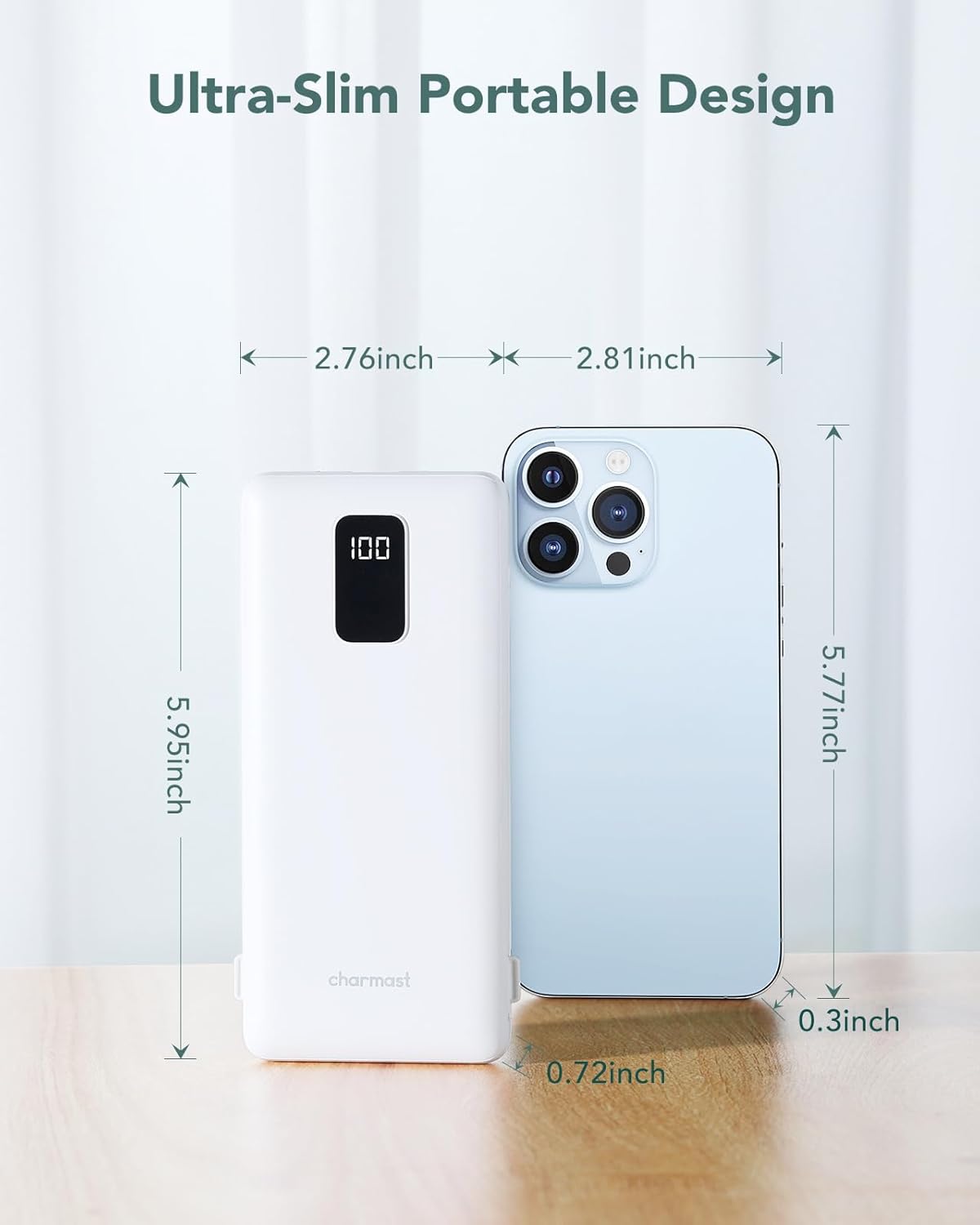 Charmast Portable Charger with Built-in Cables & Wall Plug, 10000mAh Portable Power Bank, External Battery Pack Travel Essentials Compatible with iPhone 16/15/14/13, Samsung, iPad etc