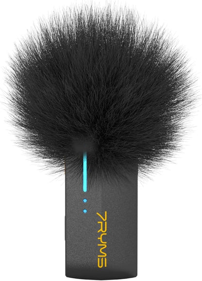 7RYMS iRay DW40 Wireless Lavalier Microphone with Four Transmitters One Charging Case Support AI Denoise, 48kHz/24bit Recording for Video Vlog, Interview, Live Streaming, Podcasting-Black