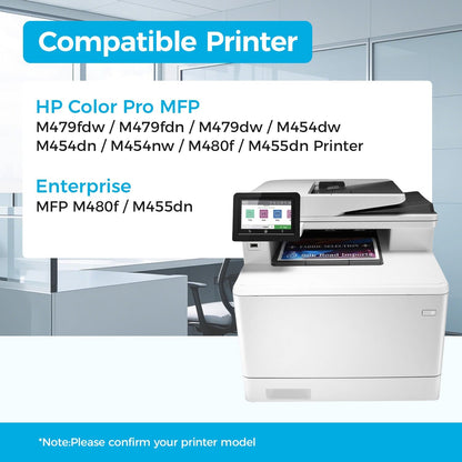 414X Toner Cartridges Set 4-Pack High Yield with Chip Replacement for HP 414X 414A Toner Compatible with HP Color Laserjet M455dn MFP M480f M454dn M454dw MFP M479fdn M479fdw Printer