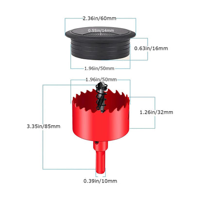 TuTuYa 8PCS Desk Grommet, Desk Grommet 2Inch(50mm) Desk Cable Grommet Desk Cable Hole Covers with Hole Saw, Ideal Solution for Office and Home Table Cable (Black, 2Inch_50mm)