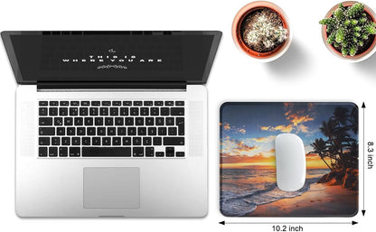 JIKIOU 3 Pack Mouse Pad with Stitched Edge, Comfortable Mouse Pads with Non-Slip Rubber Base, Washable Mousepads Bulk with Lycra Cloth, Mouse Pads for Computers Laptop Mouse 10.2x8.3x0.12in Sunset