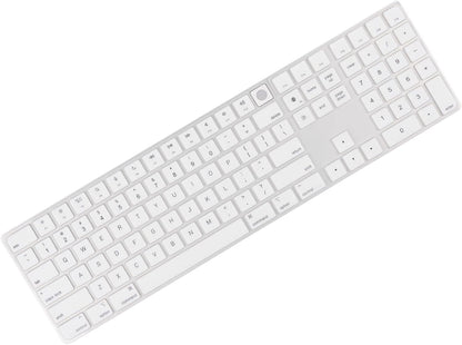 Allinside White Keyboard Cover for Mac Magic Keyboard with Touch ID and Numeric Keypad A2520 US Layout
