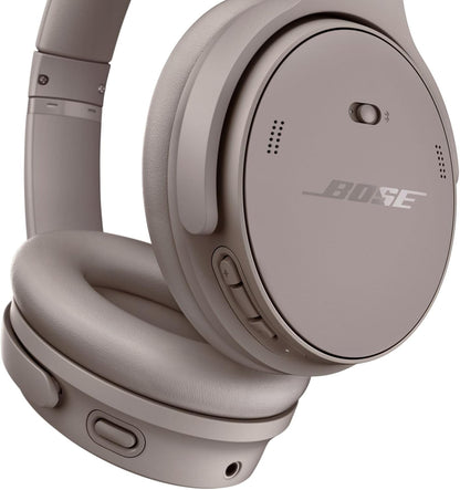 Bose QuietComfort Bluetooth Headphones, Wireless Headphones with Active Over Ear Noise Cancelling and Mic, Deep Bass, Up to 24 Hours of Playtime, Sandstone
