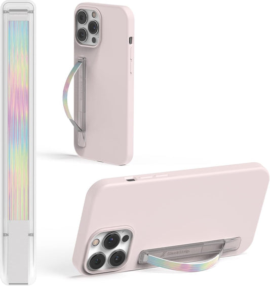 Phone Grip, Ultra Thin Cell Phone Grips Finger Holder Kickstand for Back of Phone, Loopy Case Swappable for Smartphones Wireless Chargers Car Mounts - SleekGrip Essential