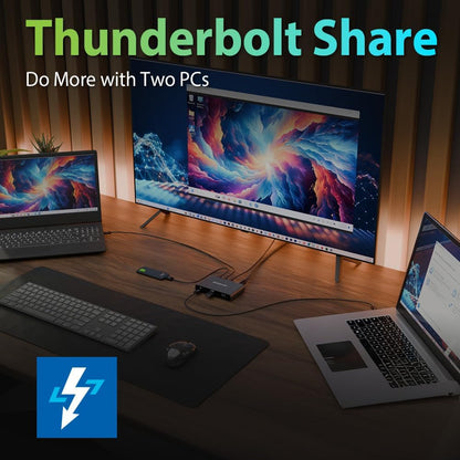 IOGEAR Quantum Thunderbolt 4 Mini Dock, Single 8K / Dual 4K Display, Up to 3 USB-C or Thunderbolt 4 Devices, 40 Gbps (Win 10, 11 / Mac M2 Pro M3 Pro) GTD4MHTAA