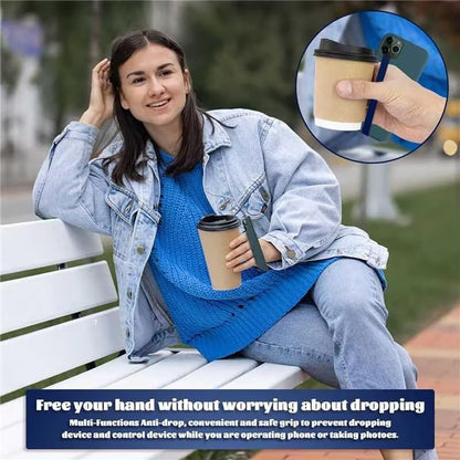 TEAMOLA 3pcs Silicone Phone Grip Holder Strap for iPhone 15/15 Pro/16/16 Pro & Samsung Galaxy S24/S23 - Anti-Slip Finger Loop for Case, Universal Phone Loops for Back of Cell Phones（230, 3 Navy）