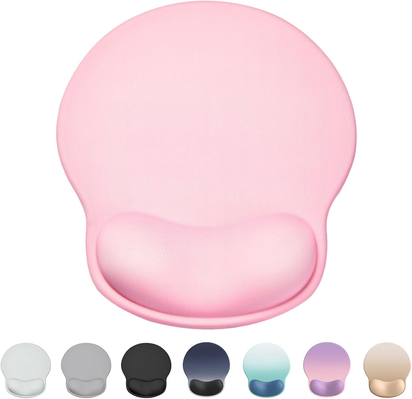 Ergonomic Mouse Pad with Wrist Rest, Large Mousepad(10.6'' x 9''), Office Wrist Support Mouse Mat with Non-Slip Base, Pain Relief for Laptop & Computer（Pink）