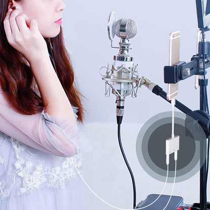 COVS Lightning to Microphone Audio Adapter, Upgraded 3 in 1 Dual 3.5mm Microphone Audio Jack and Charging Aux Headphone Splitter Adapter, Compatible with iPhone 12/11/iPad