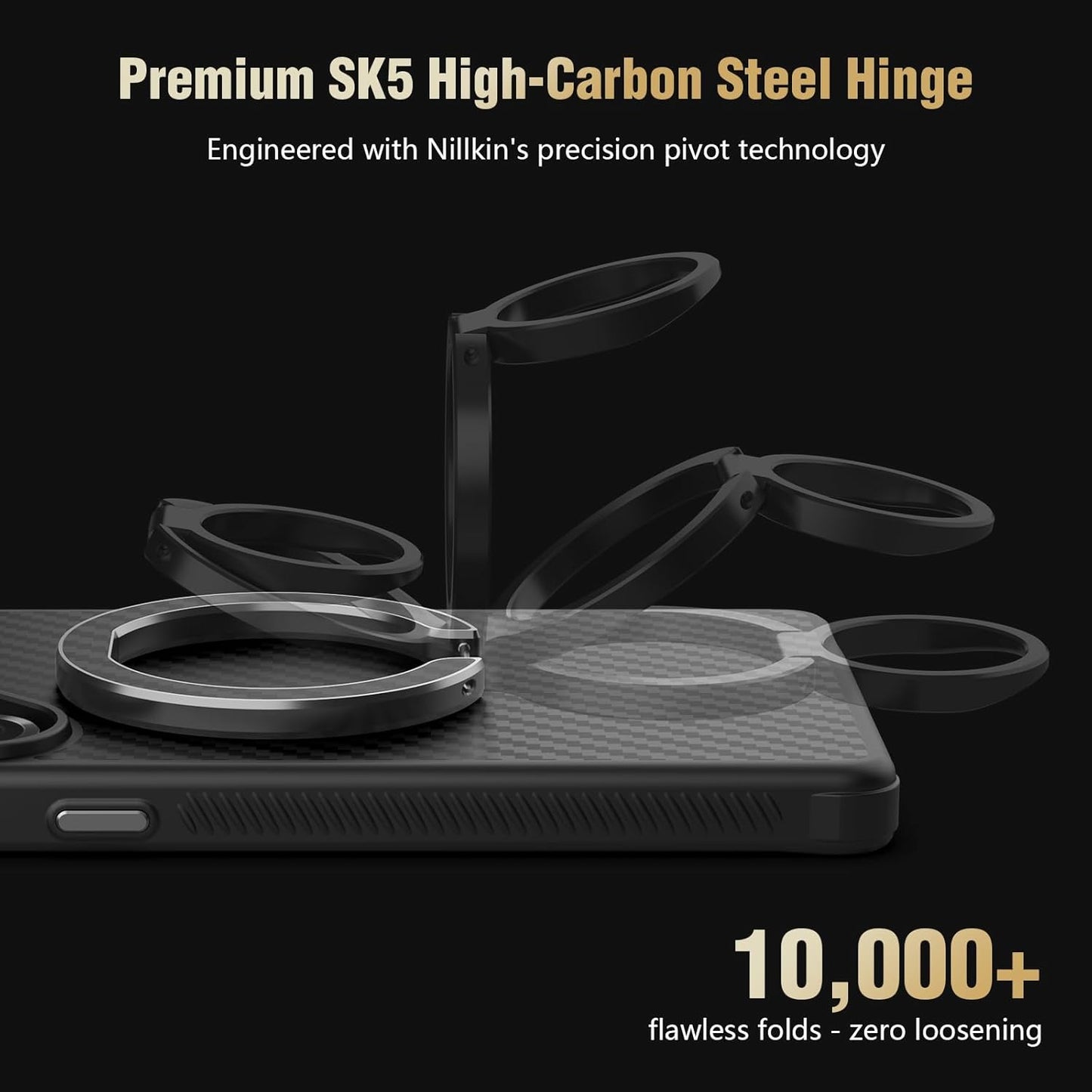 Nillkin FiberSnap for Magnetic Phone Ring Holder for MagSafe, Magnet Cell Phone Grip Stand Finger Ring Kickstand Two-Sided Magnetic Compatible with iPhone 16 Pro Max 15 14 13 12 MagSafe Accessories