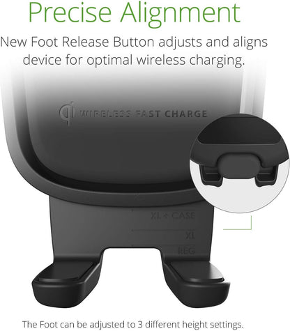 iOttie Car Charger Easy One Touch Wireless 2 Qi Charging CD Slot + Air Vent Combo Phone Mount for iPhone, Samsung Galaxy, Huawei, LG, Smartphones, Black