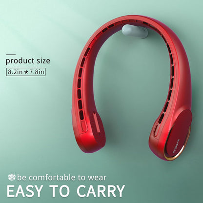 FrSara Neck Fan, Portable Fan Strong Wind, Upgraded 5200mAh, Upgraded Air Volume,360° Cooling, Quiet, No Hair Twisting, Even Air Volume On Both Sides, Non-Slip Material, Short Charging, Long Use Time