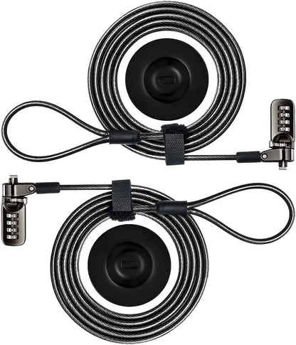 I3C Laptop Cable Lock 4 Digital Combination Lock Security Computer Cable Lock Anti Theft Combination Lock Compatible for Tablet Laptop (2 Packs)