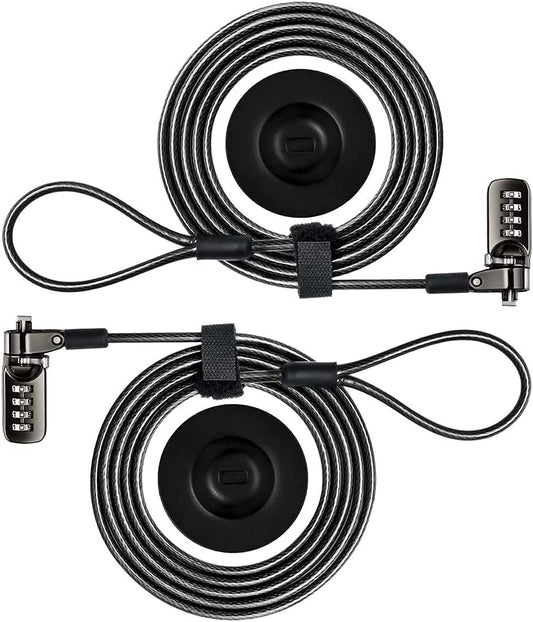 I3C Laptop Cable Lock 4 Digital Combination Lock Security Computer Cable Lock Anti Theft Combination Lock Compatible for Tablet Laptop (2 Packs)
