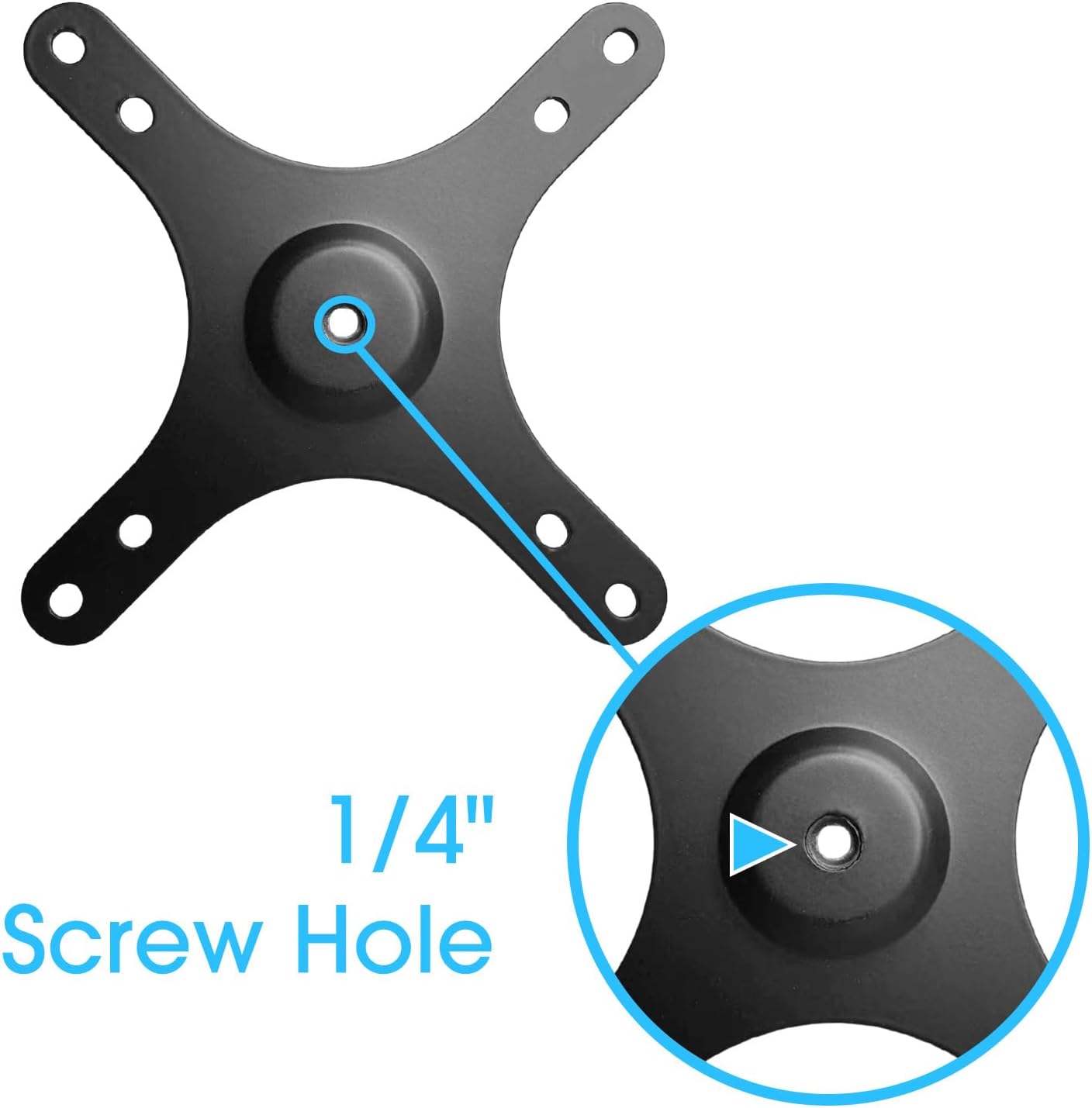 Kado Portable Monitor Stand Adapter Bracket Plate Tripod, Wall Mount Arm Mount 1/4" Screw Hole to 100x100mm 75x75mm Universal, Tripod Camera Stand for Desktop Monitor Portrait/Landscape Mode