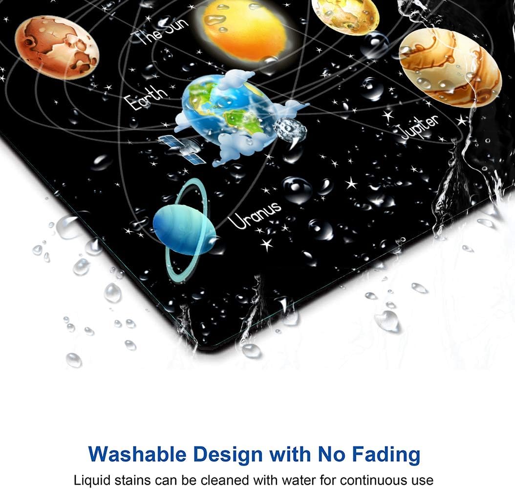 Solar System Planets Stars and Milky Way Galaxy Space Gaming Mouse Pad Square Mouse Pad Non-Slip Rubber Base Gaming MousePads for Computers Laptop Office, 9.5"x7.9"x0.12" Inch( 240mm x 200mm x 3mm)