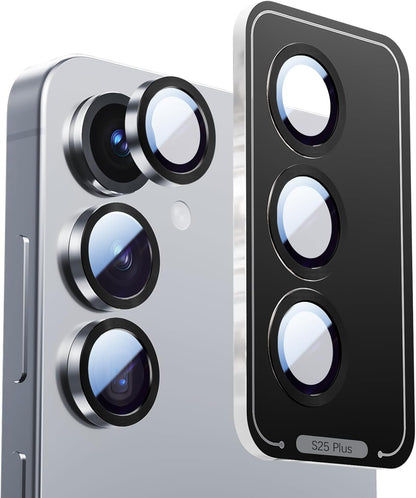 X-it Camera Lens Protector for Samsung S25 Plus, 9H Tempered Glass, Independent Metal Aluminum Edge Original Protection Design, Suitable for Phone Case, Anti-scratch, Anti-reflective,Blue