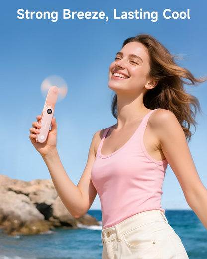 SWEETFULL Portable Handheld Mini Fan with LED Display, 3-in-1 Personal Foldable USB Rechargeable Hand Held Fan & Flashlight for Travel, Lash Eyelash, Cute Small Pocket for Women, Girls