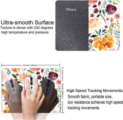 Mouse Pad, Premium-Textured Mouse Mat, Non-Slip Rubber Base Mousepad for Laptop, Computer & PC,9.5×7.9 in,Watercolor Peony Flower
