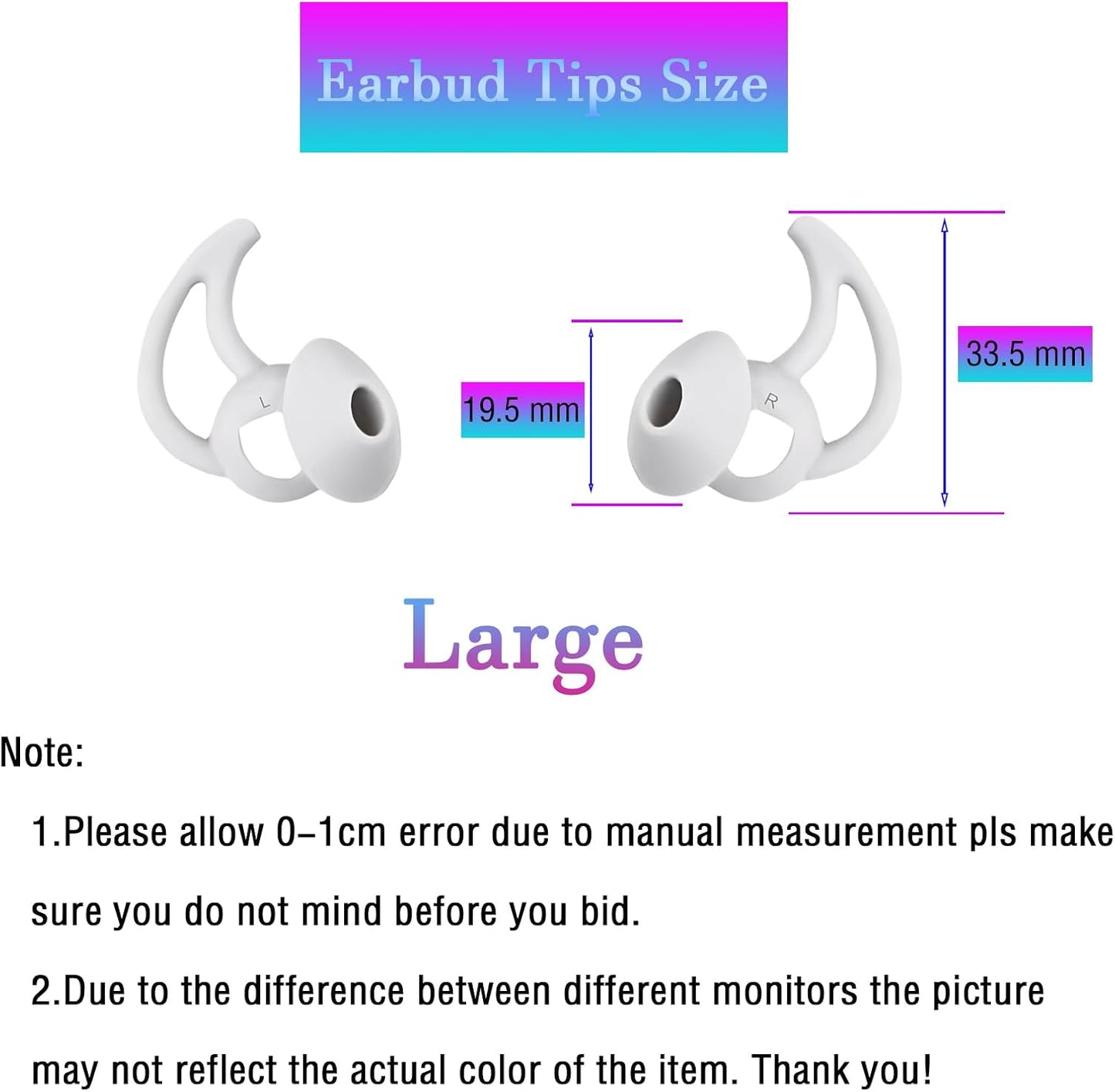 Silicone Ear Tips Replacement Earbud Tips Compatible with Bose Quietcomfort and Sport Headphone Ear Bud Tips Earbud Covers Large 3 Pairs