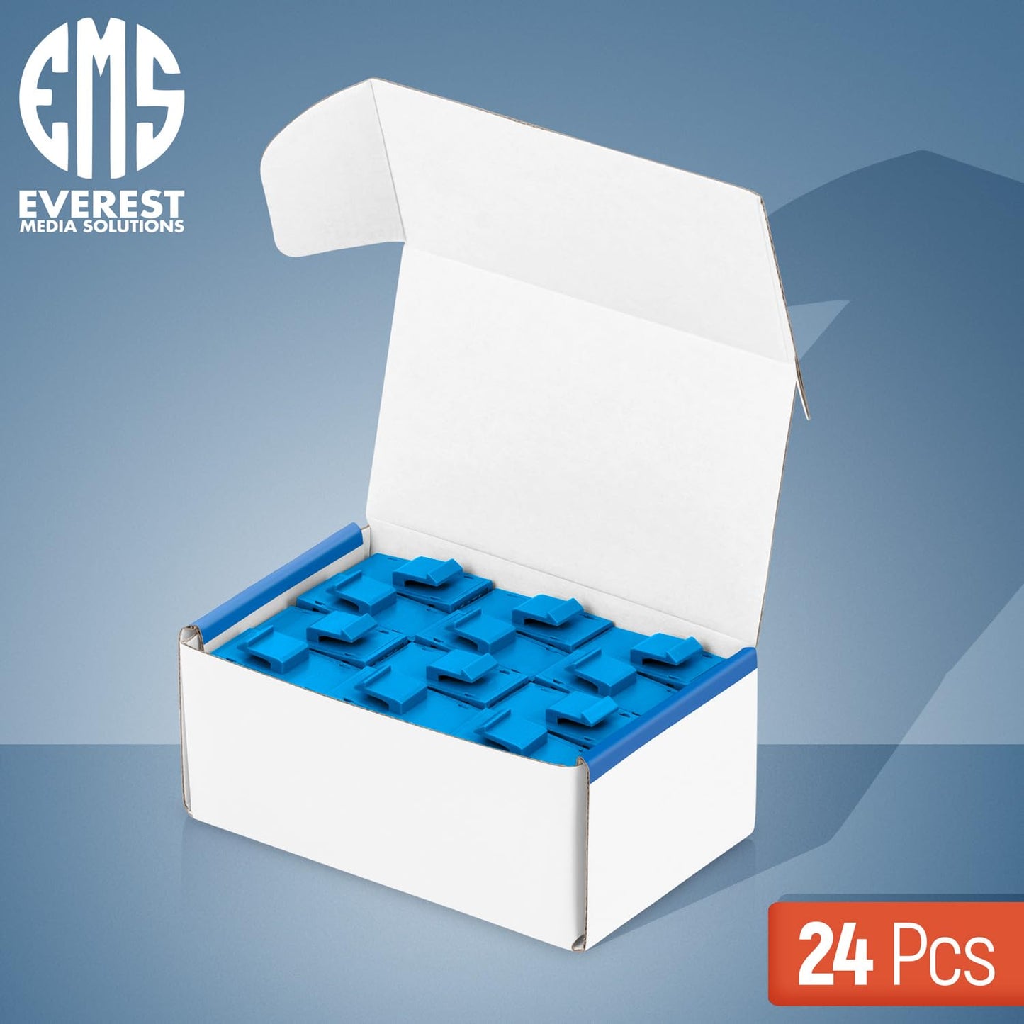 Everest Cat6 RJ45 Keystone Coupler (24-Pack) in Blue - RJ45 Coupler - Cat 6 Couplers - Female to Female Cat6 Keystone Jacks - Ethernet Couplers - Ethernet Cable Extender