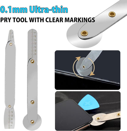 Spudger Pry Tool Kit 8 Piece Opening Tool, Metal Spudger Tool Kit, Ultra-Thin Prying & Open Tool for iPhone, Laptop, iPad, Cell Phone, MacBook, Tablet, Computer, Electronics Repair