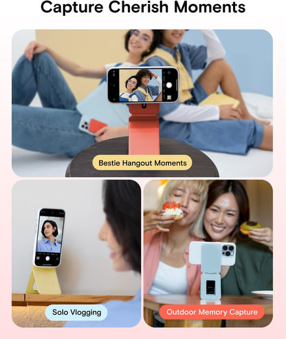 MOFT Phone Tripod Stand Selfie Stick for iPhone, Multi-Angles iPhone Stand, Lightweight & Portable Phone Holder, Strong Magnets, MOVAS Vegan Leather, Travel Essentials,Soothing Mist(Without Card Slot)