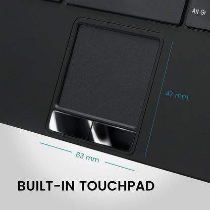 Perixx PERIBOARD-725 Wireless Keyboard with Touchpad - Multi-Device Connection with 2.4G and Bluetooth - Silent Scissor Keys - 11.18x7.17x1.1 Inches Dimension - US English