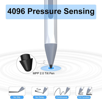 ASUS Stylus Pen for Transformer/Vivobook Flip/Notebook Touchscreen Laptop/Tablet - Rechargeable, 4096 Pressure Sensitivity, MPP 2.0 Tilt Pencil, Silver