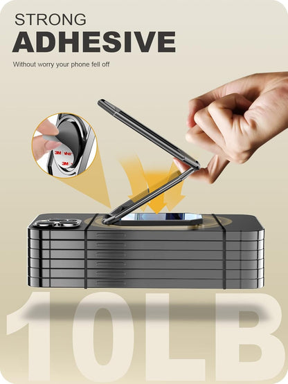 A-LuGei 𝗙𝗼𝗹𝗱𝗮𝗯𝗹𝗲 & 𝗔𝗱𝗷𝘂𝘀𝘁𝗮𝗯𝗹𝗲 Cell Phone Ring Holder Stand, Phone Kickstand for Desk, Cell Phone Holder for Hand, Ring for Back of iPhone, Metal Phone Grip for Magnetic Car Mount