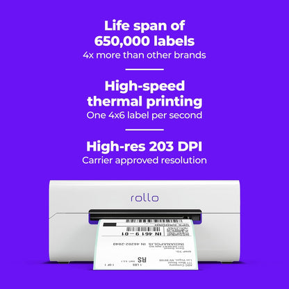 Rollo Wireless Shipping Label Printer - Wi-Fi Thermal Label Printer 4x6 for Shipping Packages - AirPrint from iPhone, iPad, Mac - Supports Windows, Chromebook, Android, Linux