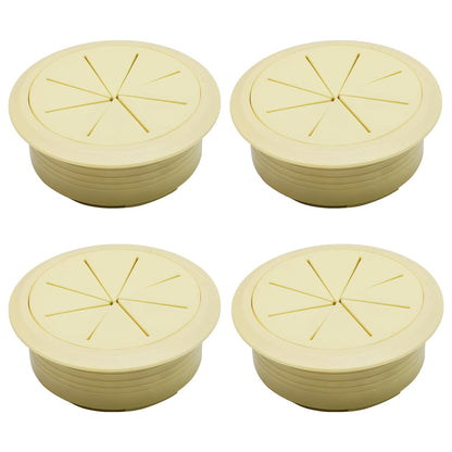 Desk Grommet 2" (50 mm), Desk Hole Cover for Cables Beige, Cable Grommet ABS Plastic, Desk Hole Grommet for Office and Home Table Cable, Detachable & Flexible Cable Cord Organizer-4 Pcs
