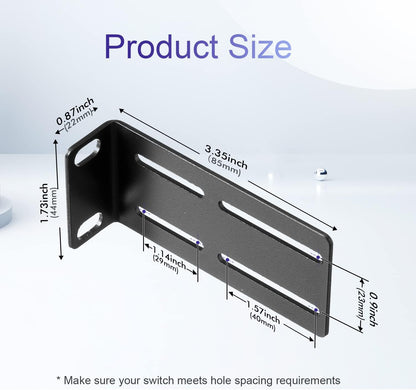 Rack Mount Kit Universal Adjustable 19 Inch Rack Ears for HP/ProCurve/Aruba/OfficeConnect/HPE and Other Switches