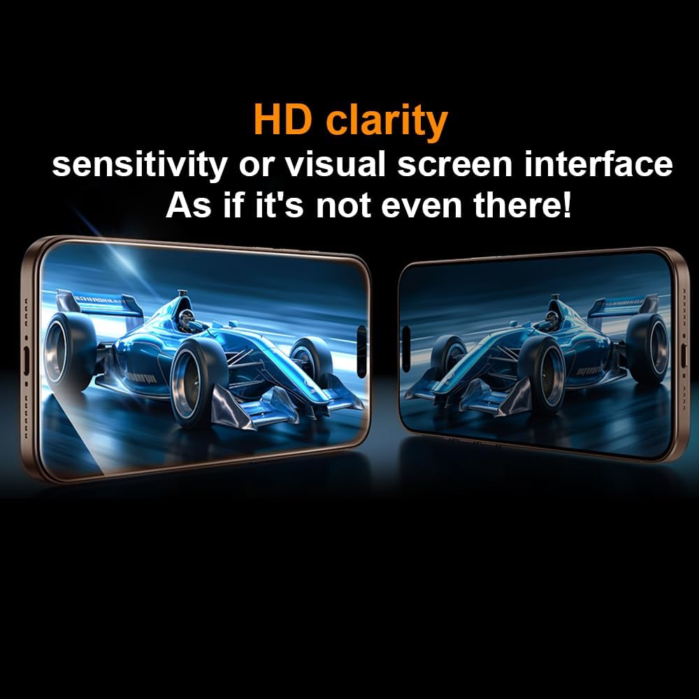 OneFish Screen Protector Glass for iPhone 14 Pro Max/ 15 Plus, 9H Glass Scratch Resistant, Dynamic Island Compatible, HD Clarity Tempered Film with Installation Frame, Easy Installation, 2Pack.